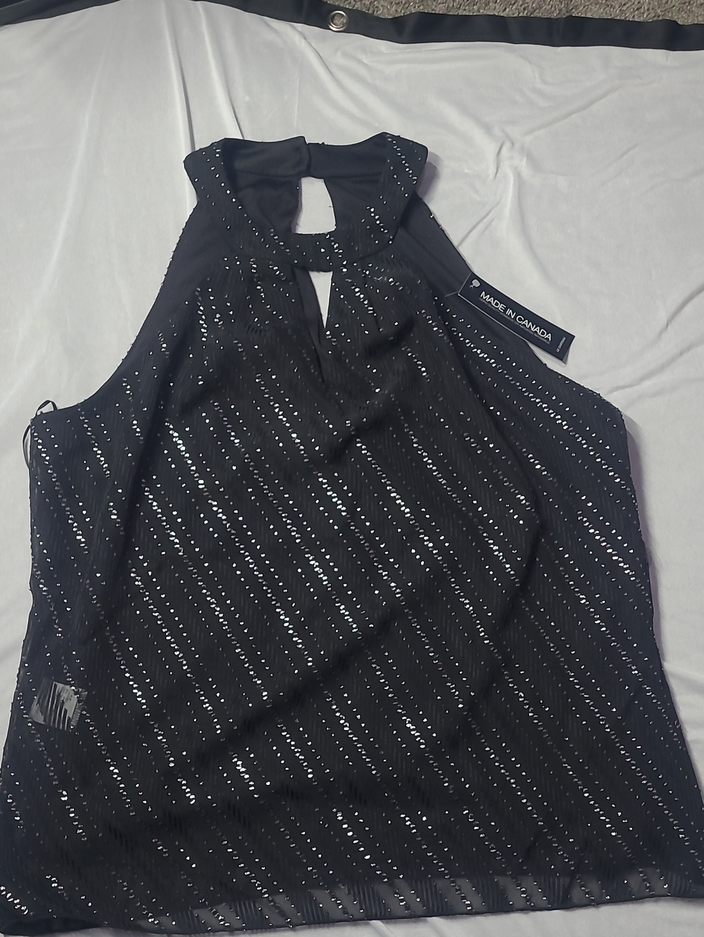 le chateau Black Sequin Halter Camisole